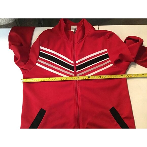 K. JORDAN- WOMENS RED FULL ZIP-UP POCKETS TRACK JACKET SIZE MEDIUM - Picture 5 of 6